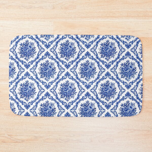 Item preview, Mediterranean Blue White Floral Pattern Ceramic designed and sold by SplashTastic.