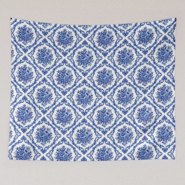 Item preview, Mediterranean Blue White Floral Pattern Ceramic designed and sold by SplashTastic.