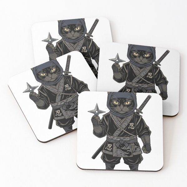 Item preview, Shadow Ninja Cat - Black Samurai Kitty Warrior Japanese Anime Style designed and sold by vekotpu.