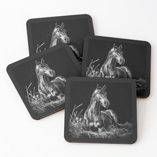 Item preview, Black Horse Resting in Hay designed and sold by inkoutninja.
