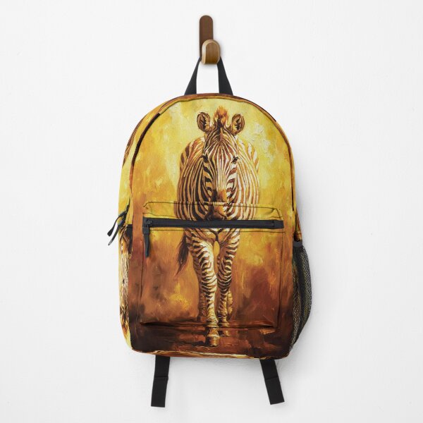 Item preview, Golden Zebra Safari Oil Painting designed and sold by RamyGallery.