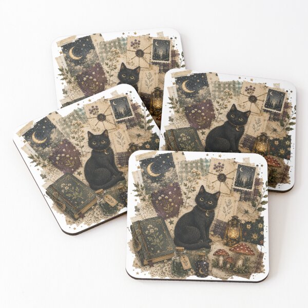 Item preview, Mystical Black Cat Scrapbook Collage designed and sold by Morivelle.