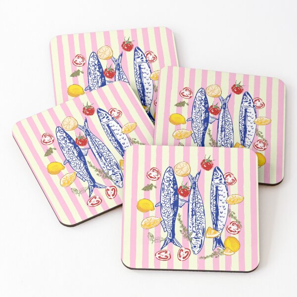 Item preview, Mediterranean Sardines Lemons and Tomatoes Coastal Summer Art designed and sold by MaiZephyr.