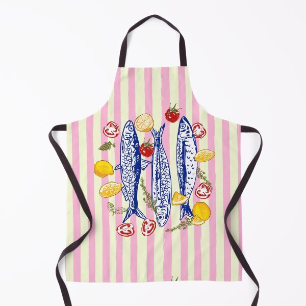 Item preview, Mediterranean Sardines Lemons and Tomatoes Coastal Summer Art designed and sold by MaiZephyr.