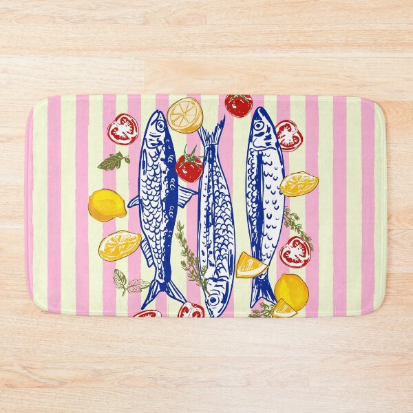 Item preview, Mediterranean Sardines Lemons and Tomatoes Coastal Summer Art designed and sold by MaiZephyr.