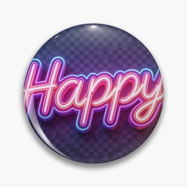 Item preview, Vibrant 3D Neon Happy Sign Lettering designed and sold by AwakenFah.