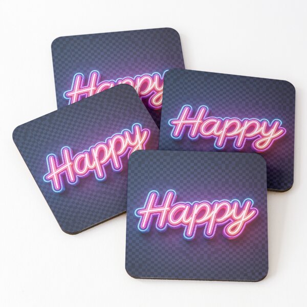 Item preview, Vibrant 3D Neon Happy Sign Lettering designed and sold by AwakenFah.