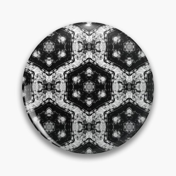 Item preview, Boho Hexagon Mandala Pattern in Black and White designed and sold by Artistestella.