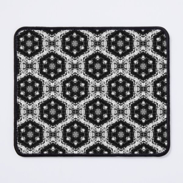 Item preview, Boho Hexagon Mandala Pattern in Black and White designed and sold by Artistestella.