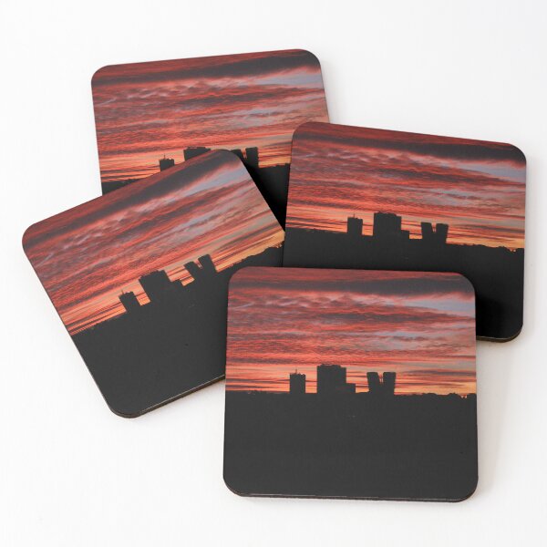 Item preview, Winter Sunrise — Red Sky Cityscape  designed and sold by WanderGrainFilm.