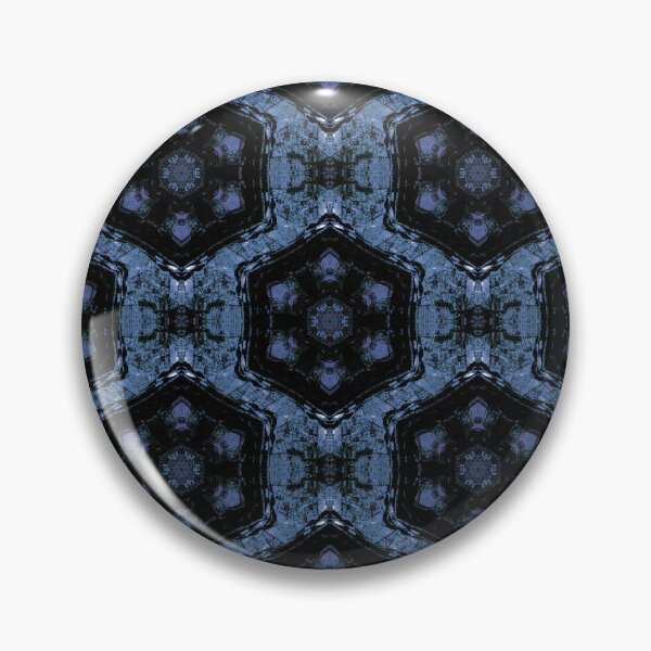 Item preview, Boho Hexagon Mandala Pattern in Black and Blue designed and sold by Artistestella.