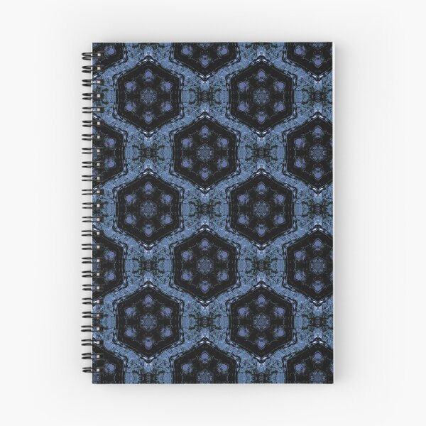 Item preview, Boho Hexagon Mandala Pattern in Black and Blue designed and sold by Artistestella.