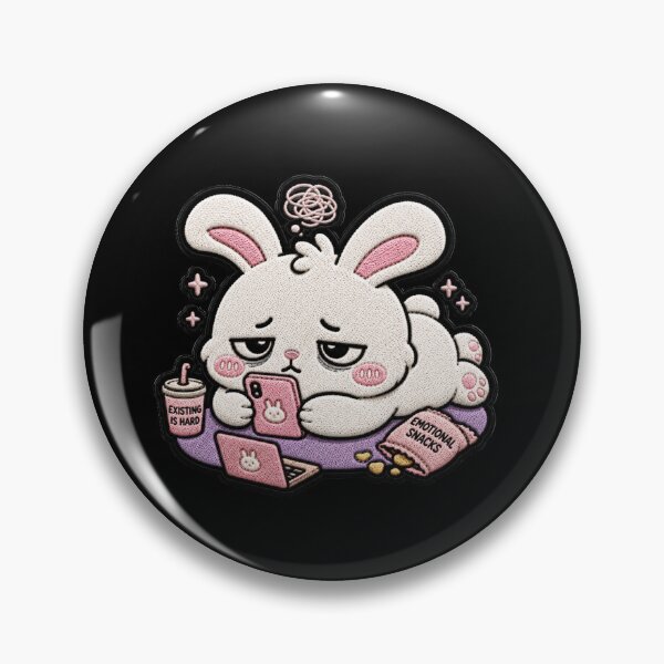 Item preview, Chronically Online Rabbit Embroidery Patch designed and sold by ColorSplash123.