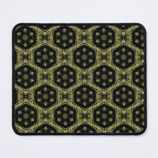 Item preview, Boho Hexagon Mandala Pattern in Black and Yellow designed and sold by Artistestella.