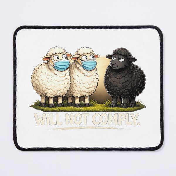 Item preview, Will Not Comply – Black Sheep Cartoon T-Shirt designed and sold by DesignsbyVelvet.