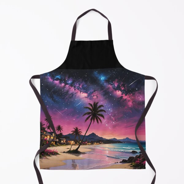 Item preview, Purple Sunset Beach – Coastal Homes Palm Evening Lights designed and sold by EmeraldeaArt.