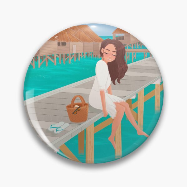 Item preview, Maldives Tropical Beach Illustration designed and sold by beachlifeshop.