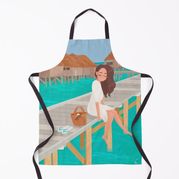 Item preview, Maldives Tropical Beach Illustration designed and sold by beachlifeshop.