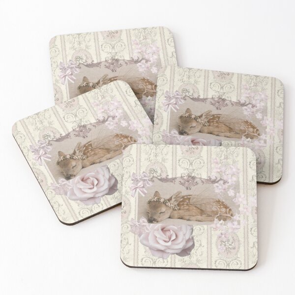 Artikelvorschau, Schlafendes Rehkitz mit Rosen – Sanfte, kokette Vintage-Ästhetik entworfen und verkauft von Luxnox.