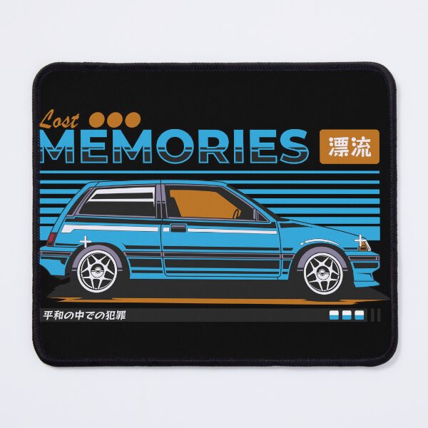 Item preview, Lost Memories 漂流 - JDM Classic Hatchback Drift Street Blue Poster designed and sold by Pupung oktavian.