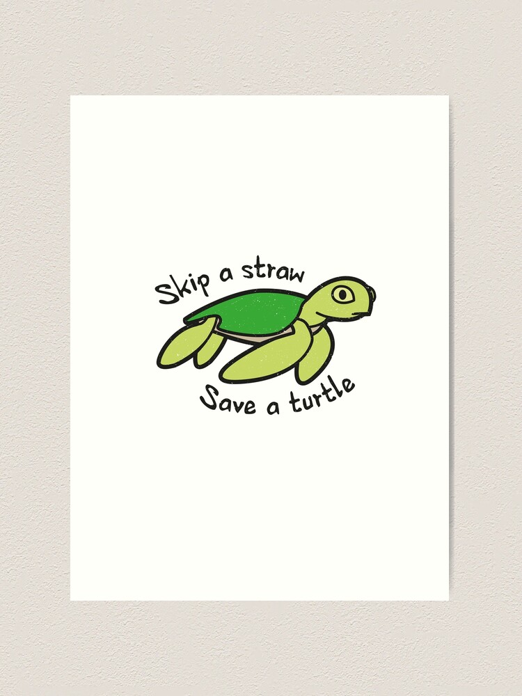 Skip a Straw Save a Turtle Graphic by ssflower · Creative Fabrica