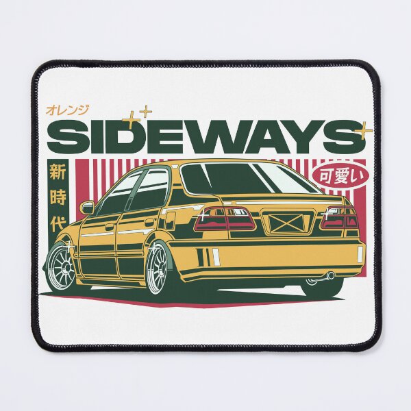 Item preview, Sideways オレンジ - JDM VIP Sedan New Era Rear View Gold Poster designed and sold by Pupung oktavian.