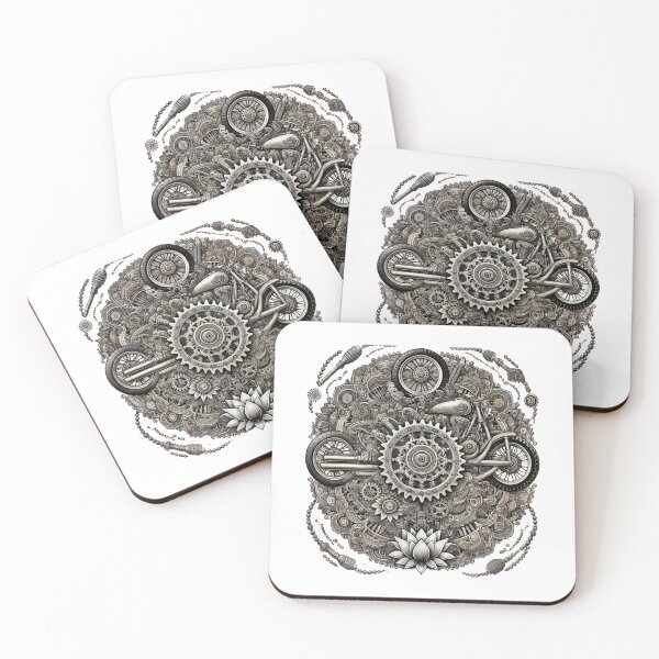 Item preview, Steampunk Motorcycle Mandala Gear Art Retro Biker designed and sold by Globalcitytees.