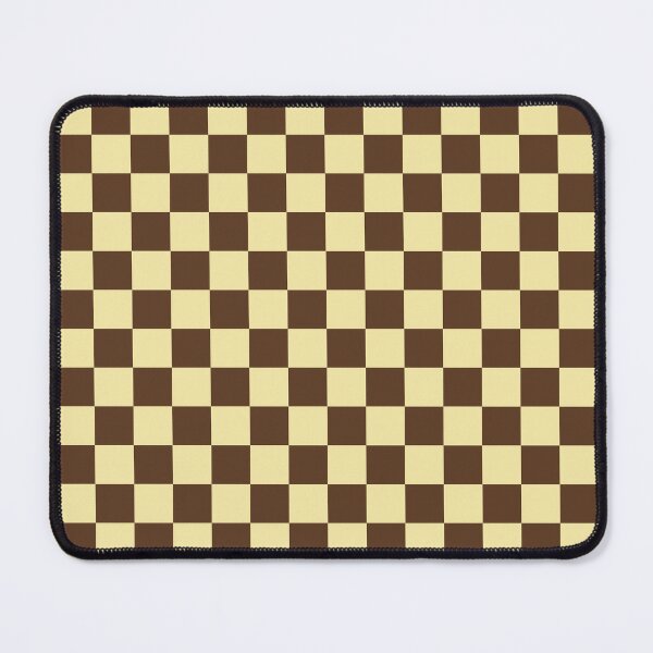 Item preview, Checkered Check Pattern in Butter Yellow and Chocolate Brown designed and sold by kierkegaard.