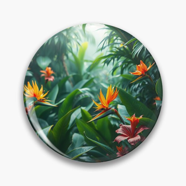 Item preview, Tropical Harmony — Bird of Paradise Jungle Blooms designed and sold by EmeraldeaArt.