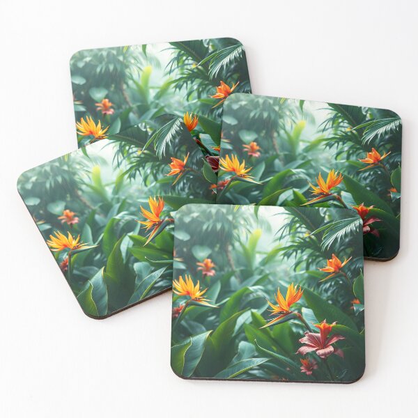 Item preview, Tropical Harmony — Bird of Paradise Jungle Blooms designed and sold by EmeraldeaArt.