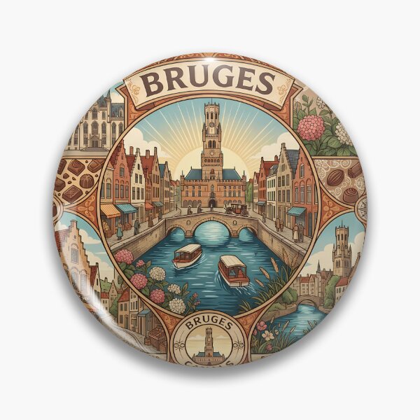 Item preview, Bruges Medieval Canals & Travel Poster Illustration designed and sold by Alice Cristalis.