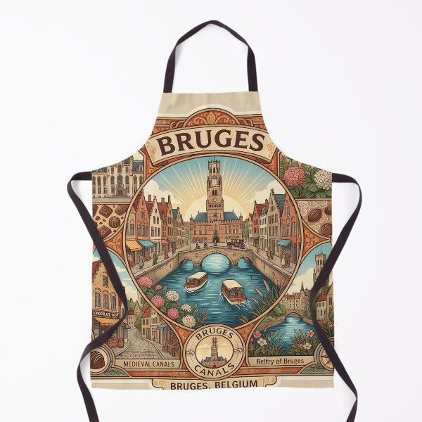 Item preview, Bruges Medieval Canals & Travel Poster Illustration designed and sold by Alice Cristalis.
