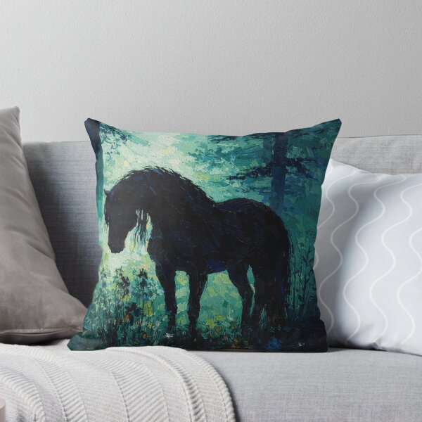 Item preview, Mysterious Black Horse in the Forest designed and sold by RamyGallery.