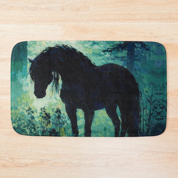 Item preview, Mysterious Black Horse in the Forest designed and sold by RamyGallery.
