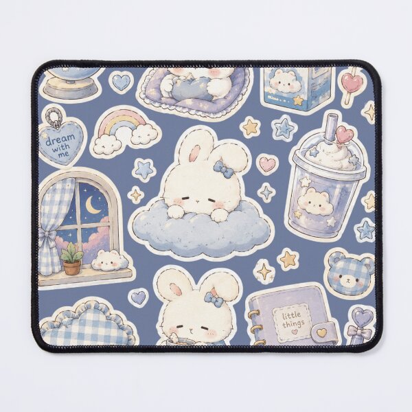 Item preview, Dreamy Bunny Night Sticker Collage designed and sold by Morivelle.