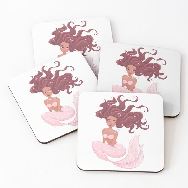 Item preview, Pink Mermaid Fantasy Illustration designed and sold by beachlifeshop.
