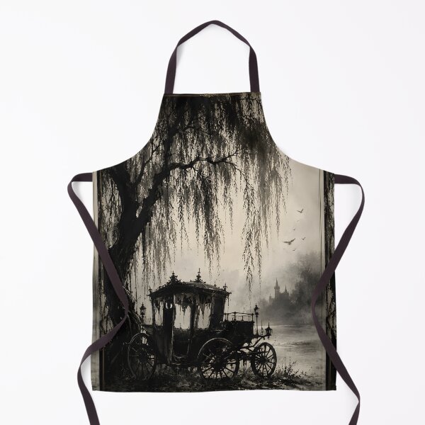 Item preview, The Abandoned Carriage | Victorian Gothic Ink Wash Silhouette Art designed and sold by Studio77-Gothic.