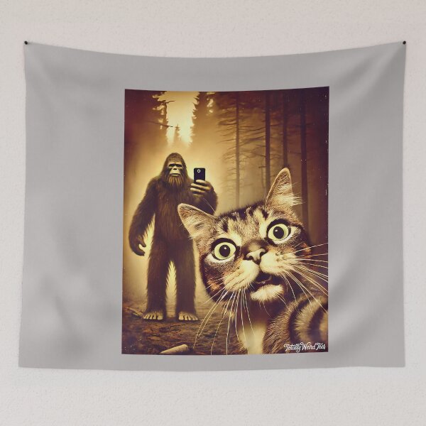 Item preview, Cat Sasquatch Selfie Funny Bigfoot Cryptoid Enthusiast Humor designed and sold by GreggRoss.