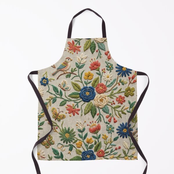 Item preview, Vintage Embroidered Floral Birds Seamless Pattern designed and sold by FashioonTrends.