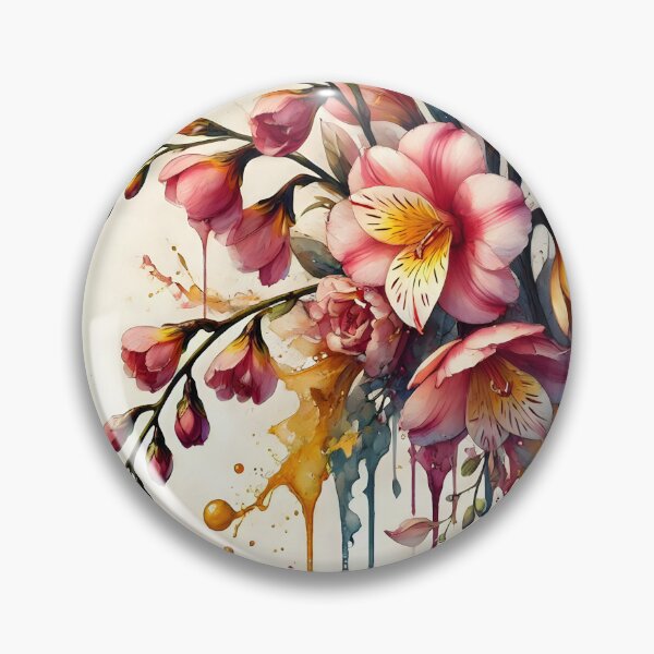 Item preview, Watercolor Freesias – Dripping Floral Bouquet Art designed and sold by EmeraldeaArt.