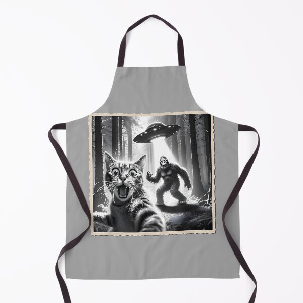 Item preview, Cat Selfie with Bigfoot & UFO Funny Sasquatch & Cat designed and sold by GreggRoss.
