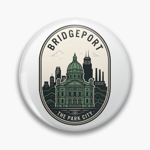 Item preview, Bridgeport Connecticut Park City Skyline Badge designed and sold by k3rstman1.