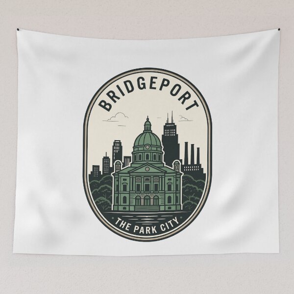 Item preview, Bridgeport Connecticut Park City Skyline Badge designed and sold by k3rstman1.