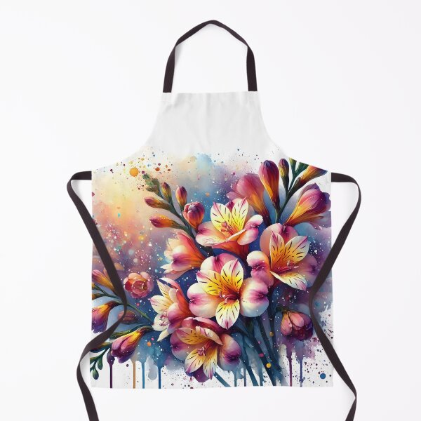 Item preview, Loose Watercolor Freesias – Pink and Yellow Floral Bouquet designed and sold by EmeraldeaArt.