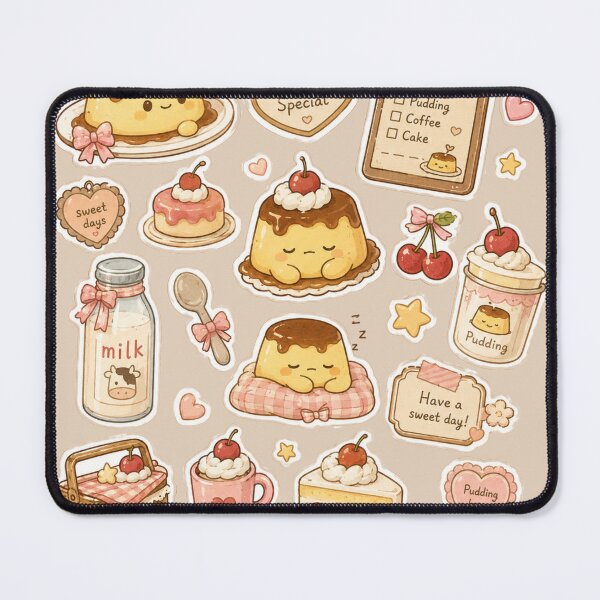 Item preview, Kawaii Pudding Café Sticker Collage designed and sold by Morivelle.