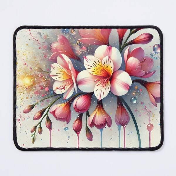 Item preview, Airy Aquarelle Freesias — Freesia alba Freesia refracta in Soft Pink Washes designed and sold by EmeraldeaArt.