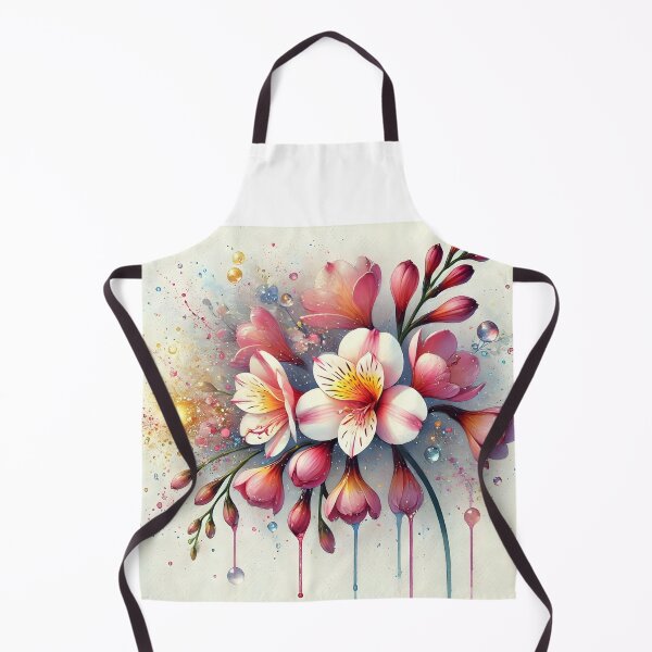 Item preview, Airy Aquarelle Freesias — Freesia alba Freesia refracta in Soft Pink Washes designed and sold by EmeraldeaArt.