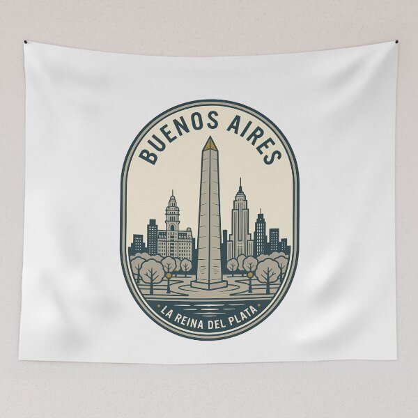 Item preview, Buenos Aires Argentina Cityscape Vintage Travel Emblem designed and sold by k3rstman1.