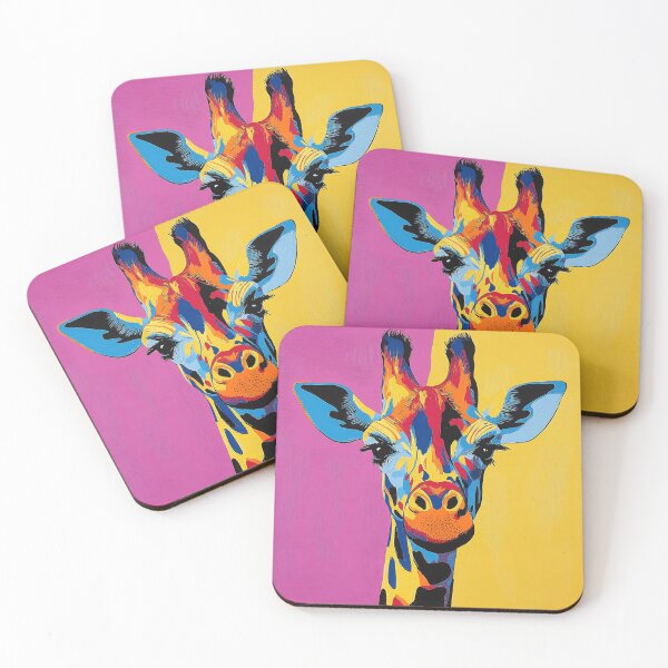 Item preview, Bold Colorful Giraffe Pop Art, Yellow Pink Graphic Animal Print designed and sold by daila70.