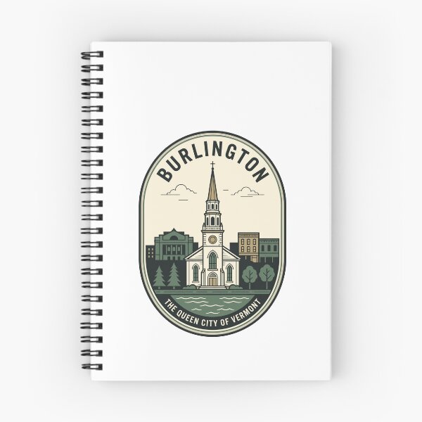 Item preview, Retro Burlington Vermont Queen City Skyline Badge designed and sold by k3rstman1.